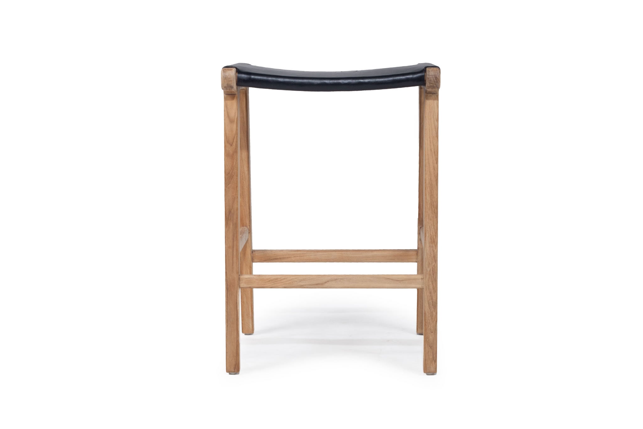 Pasadena Leather Saddle Stool - Black