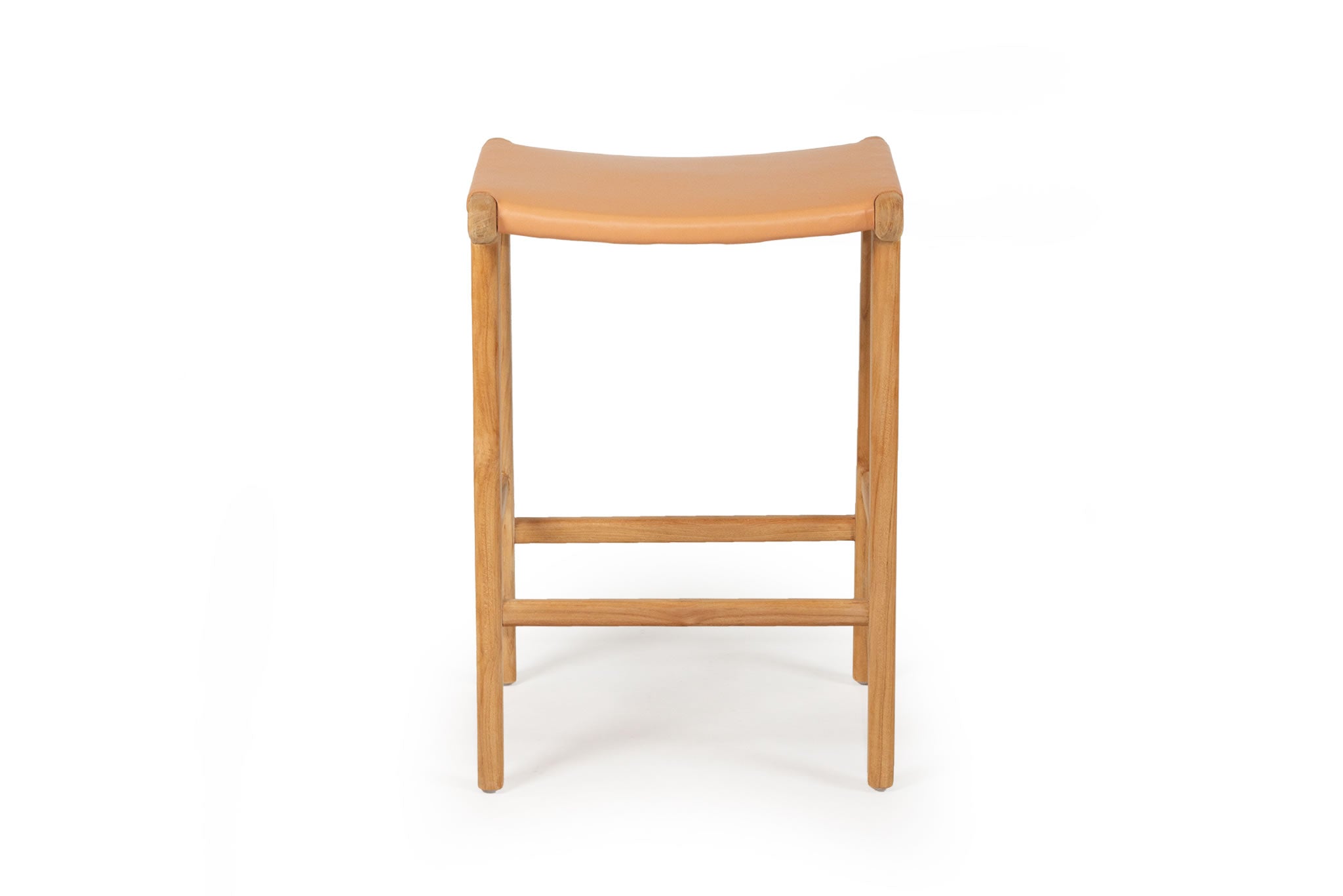 Pasadena Leather Saddle Stool - Natural