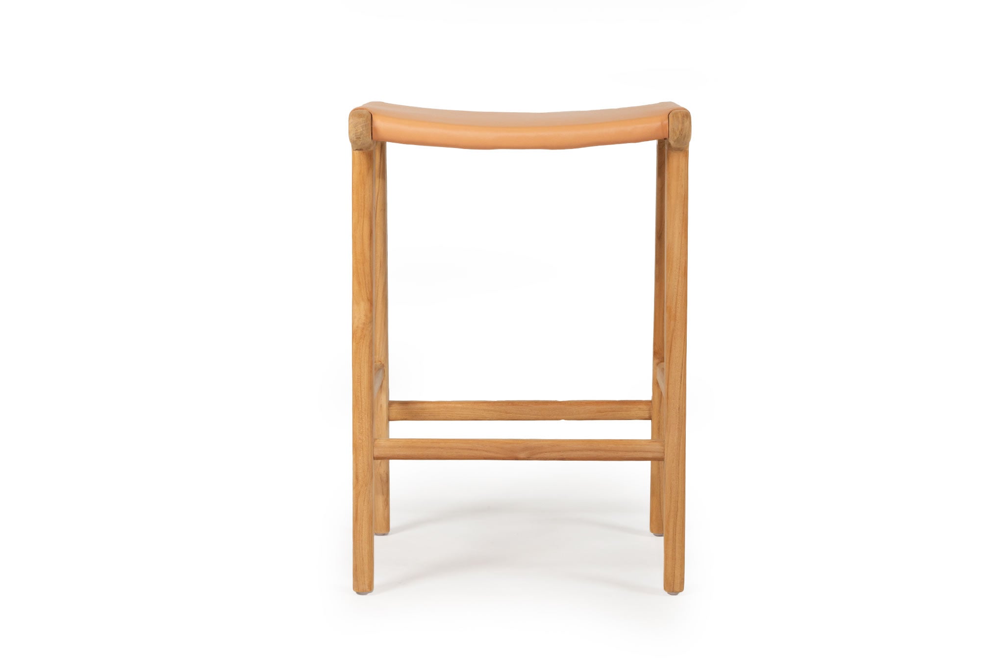 Pasadena Leather Saddle Stool - Natural