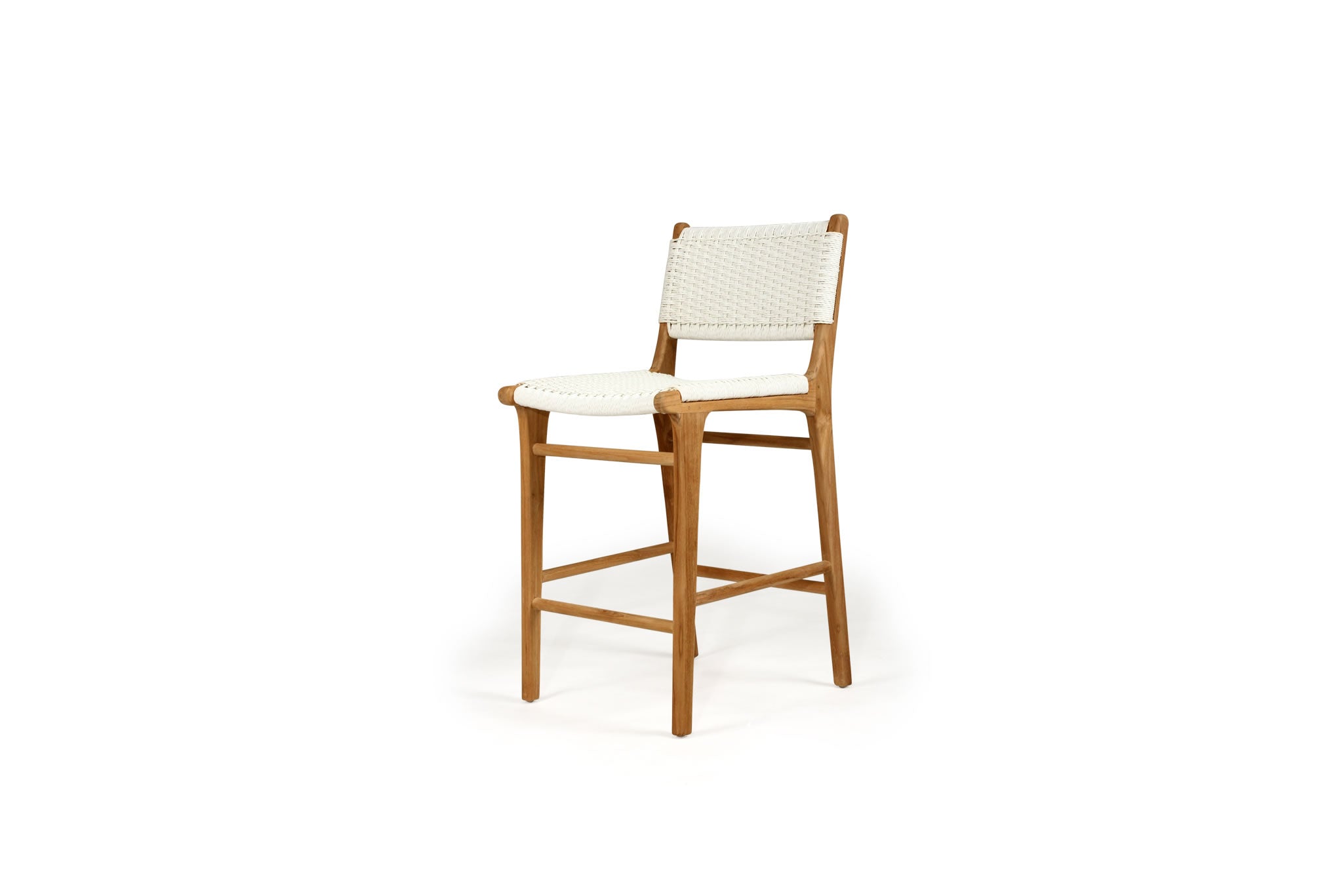 Zen Counter Stool Close Weave 65cmH - White