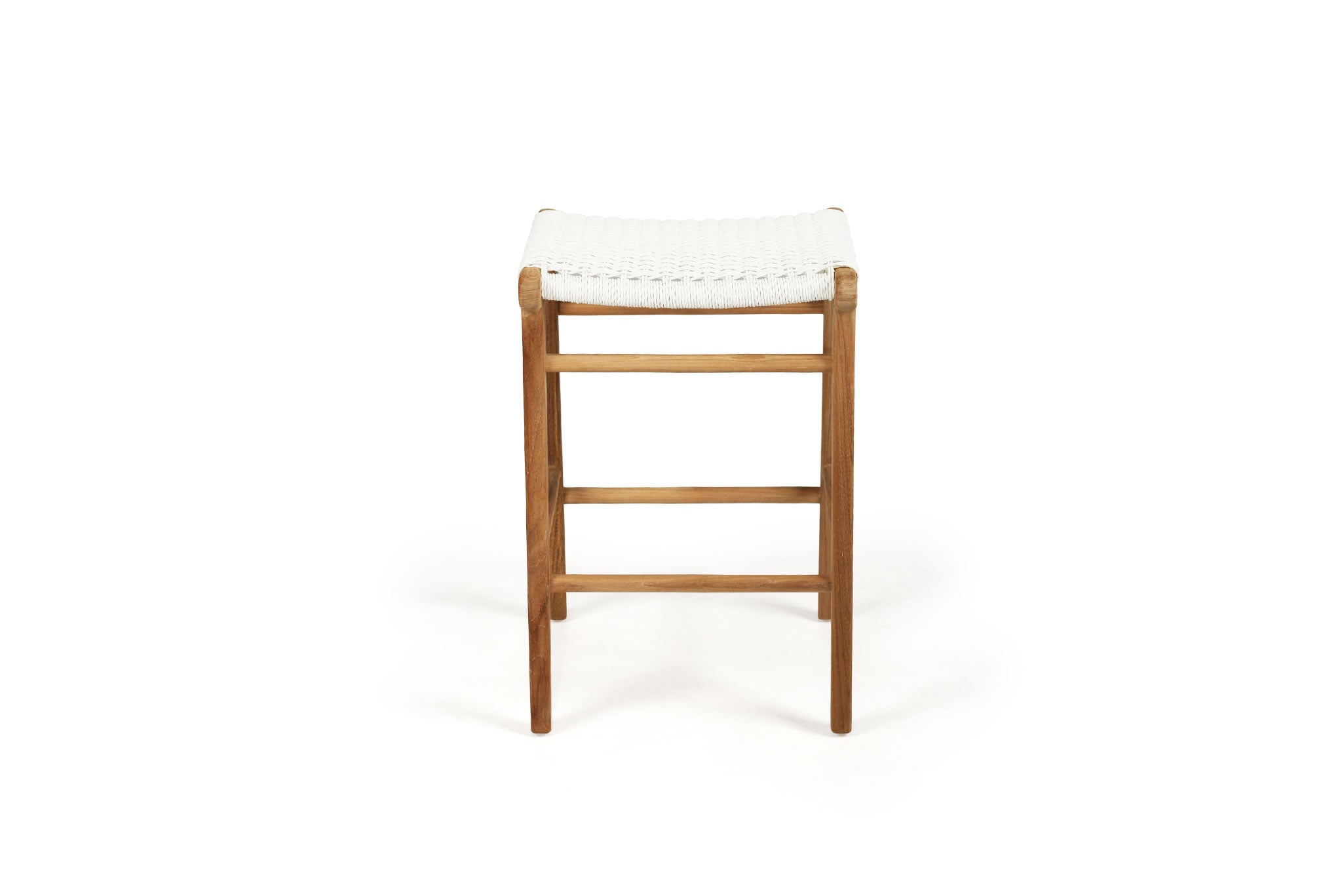 Zen Close Weave Backless Counter Stool - White