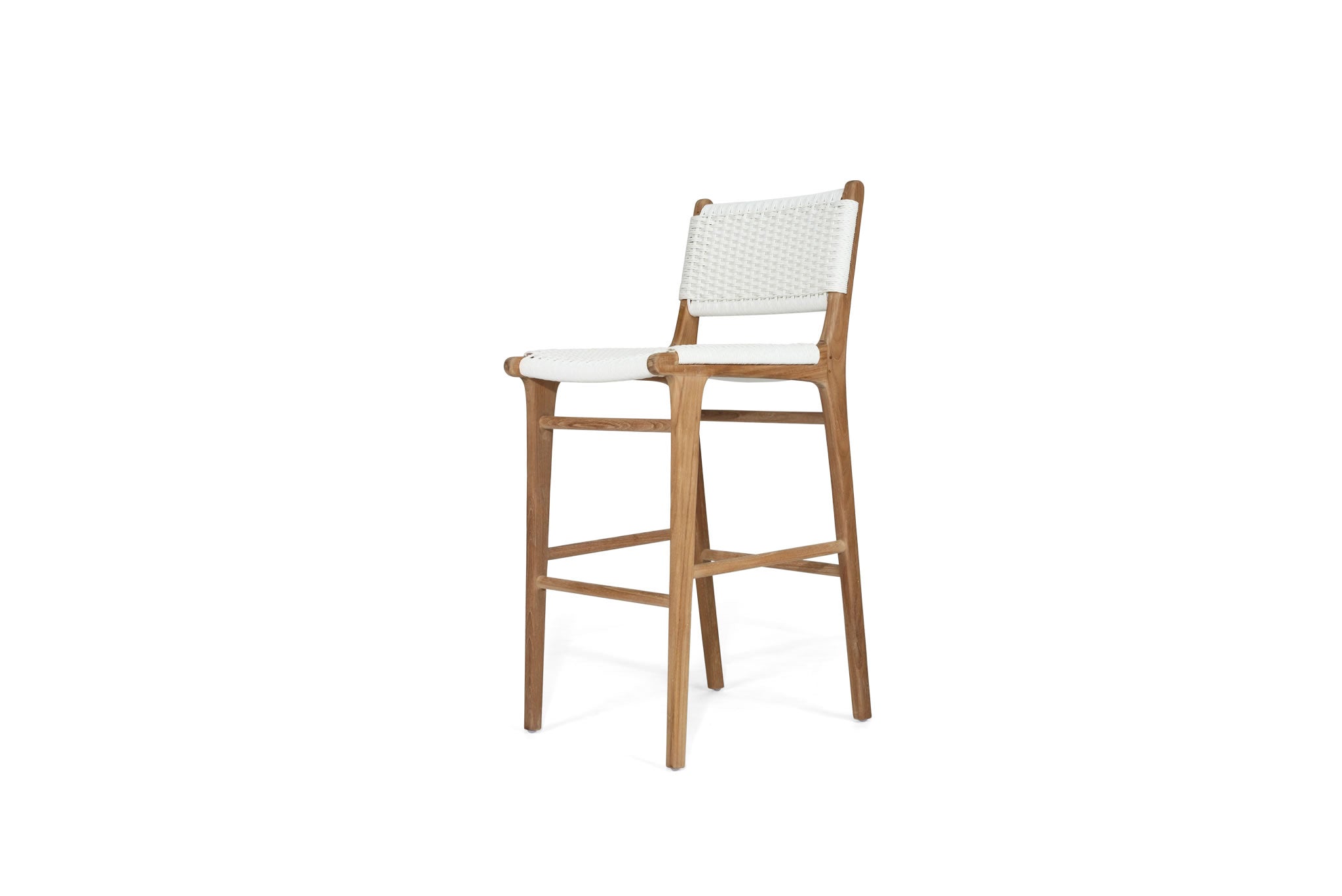 Zen Close Weave Bar Stool  76cmH - White