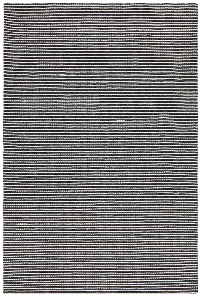 Saul Oskar Felted Wool Striped Rug Black White