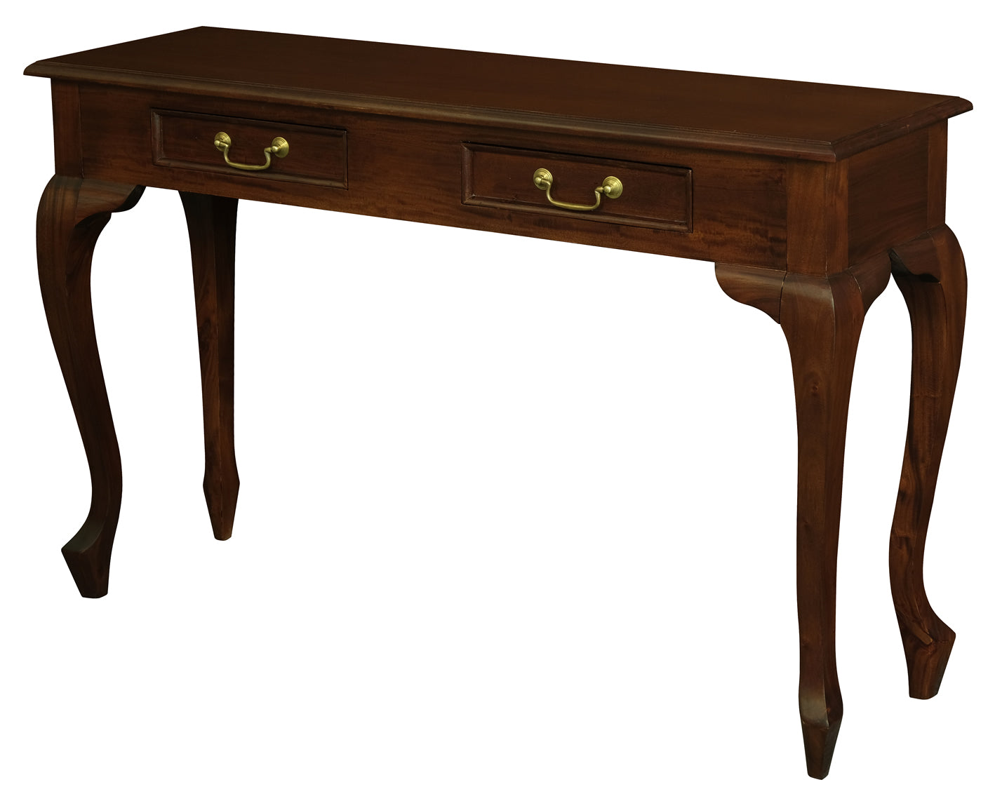 Queen Ann 2-Drawer Sofa Table - Mahogany