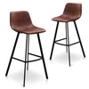 Set of 2 - Duke 80cm Bar Stool - Cinnamon Brown PU Leather