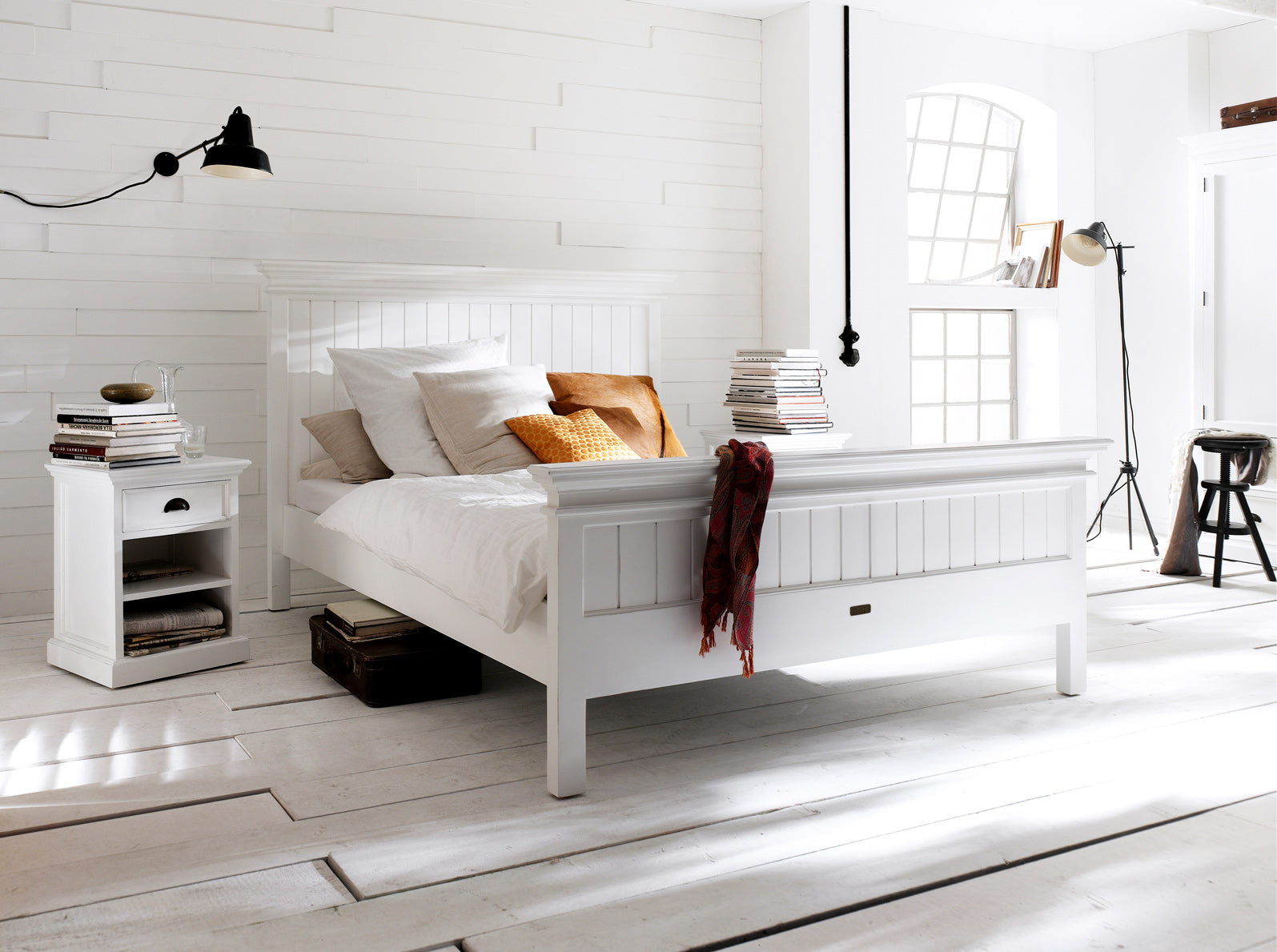 Halifax Hampton Bedside Table with Shelves
