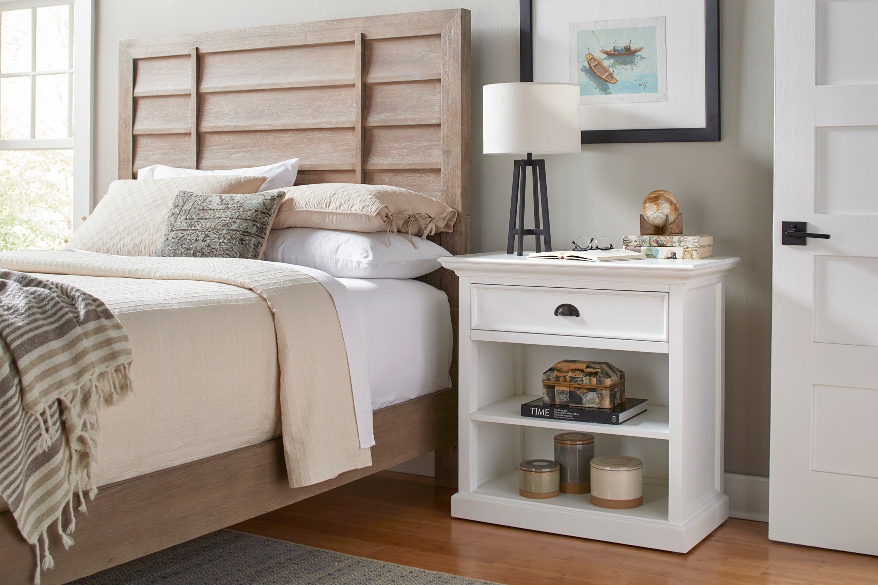 Halifax Grand Hampton Bedside Table with Shelves