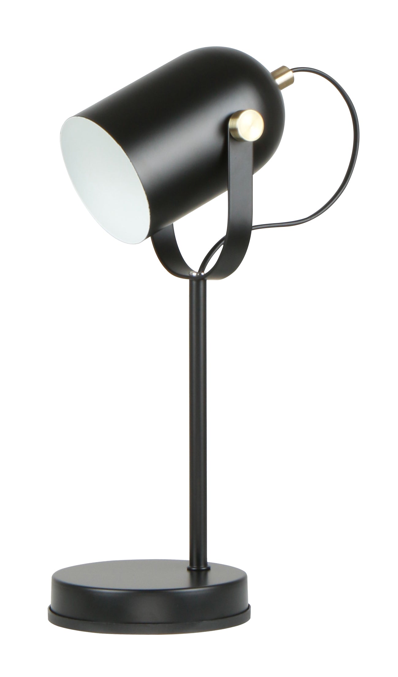 Table ES Matt Black Ellipse W/Ant Brass Highlight OD 90mm (Shade) Adjustable Head