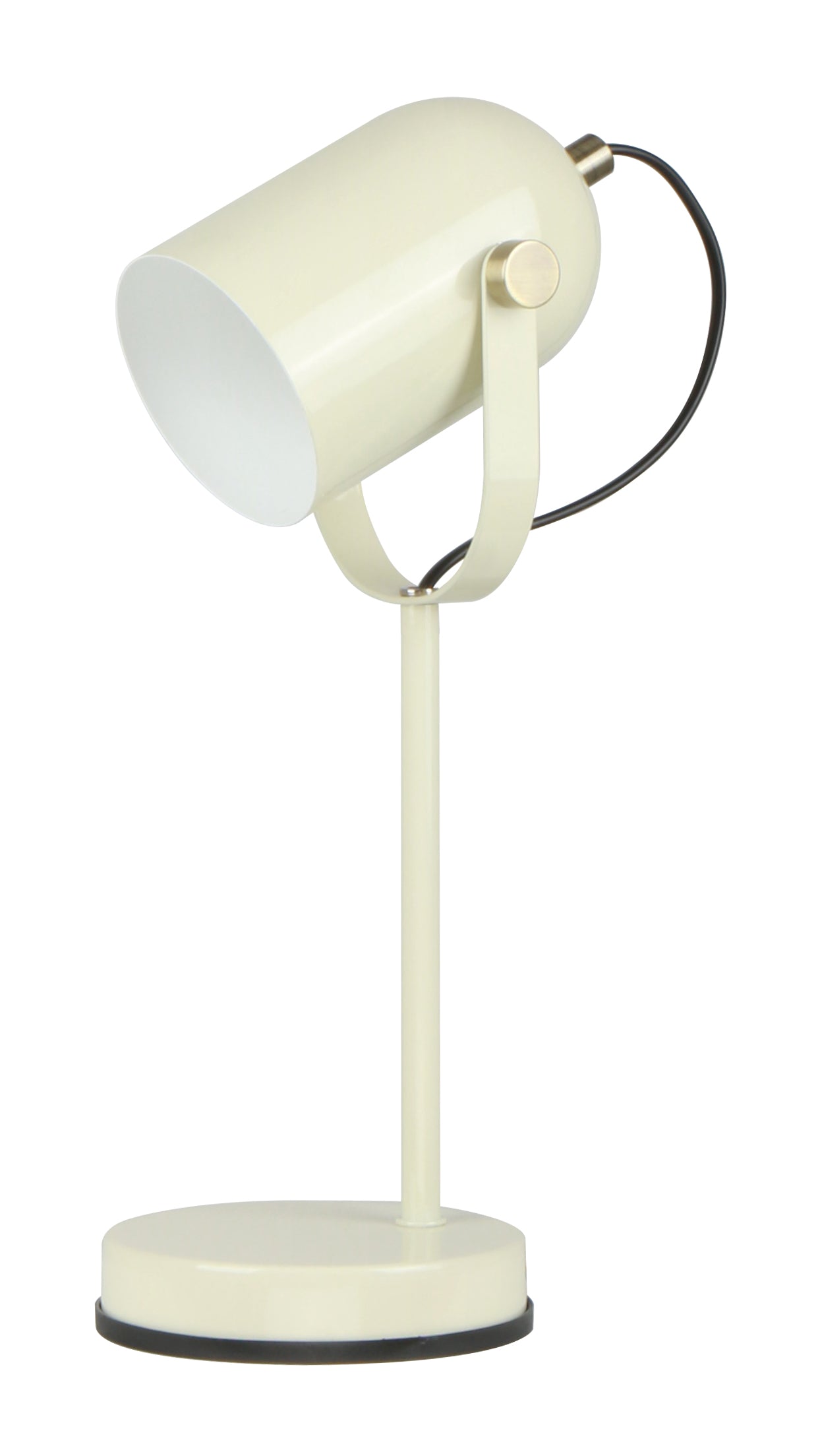 Table ES Glossy Cream Ellipse W/Ant Brass Highlight OD 90mm (Shade) Adjustable Head