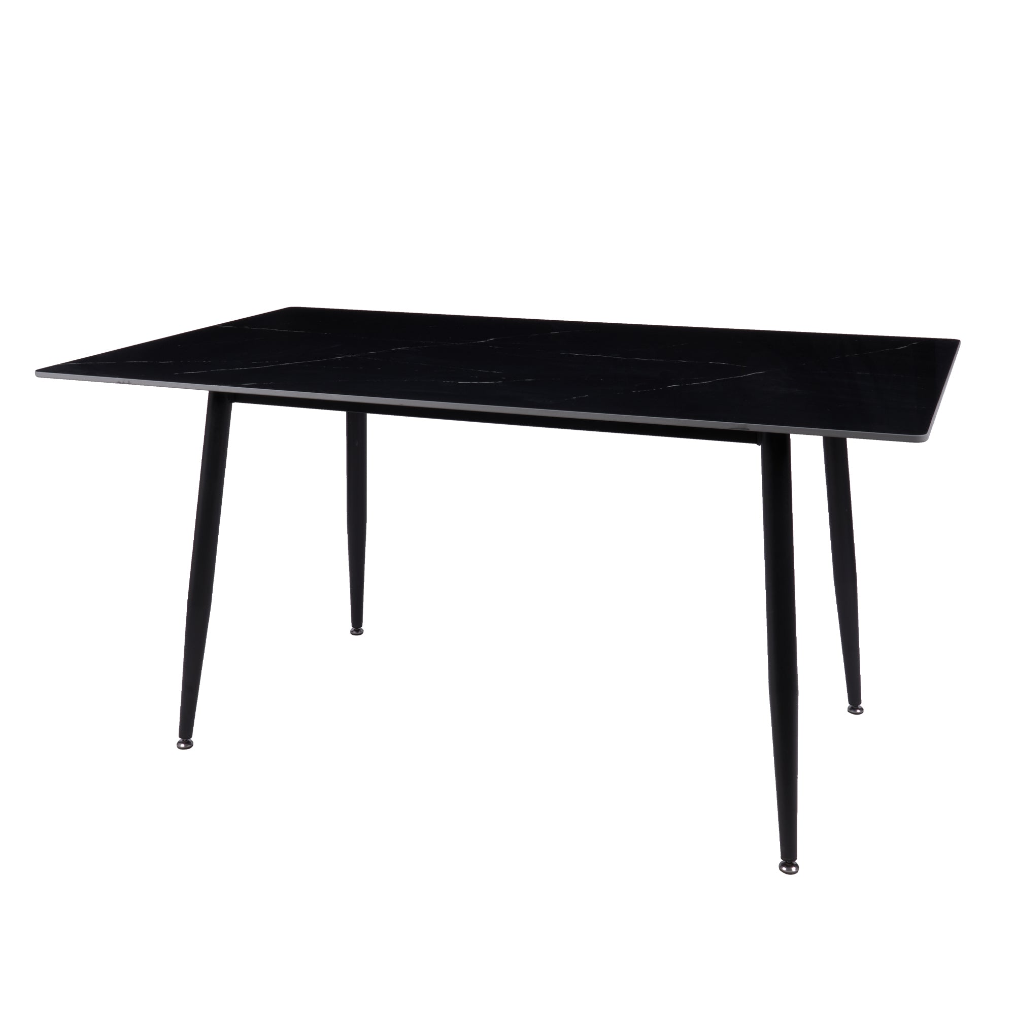 Fiore 150x90cm Sintered Stone Top Dining Table - Black Marble