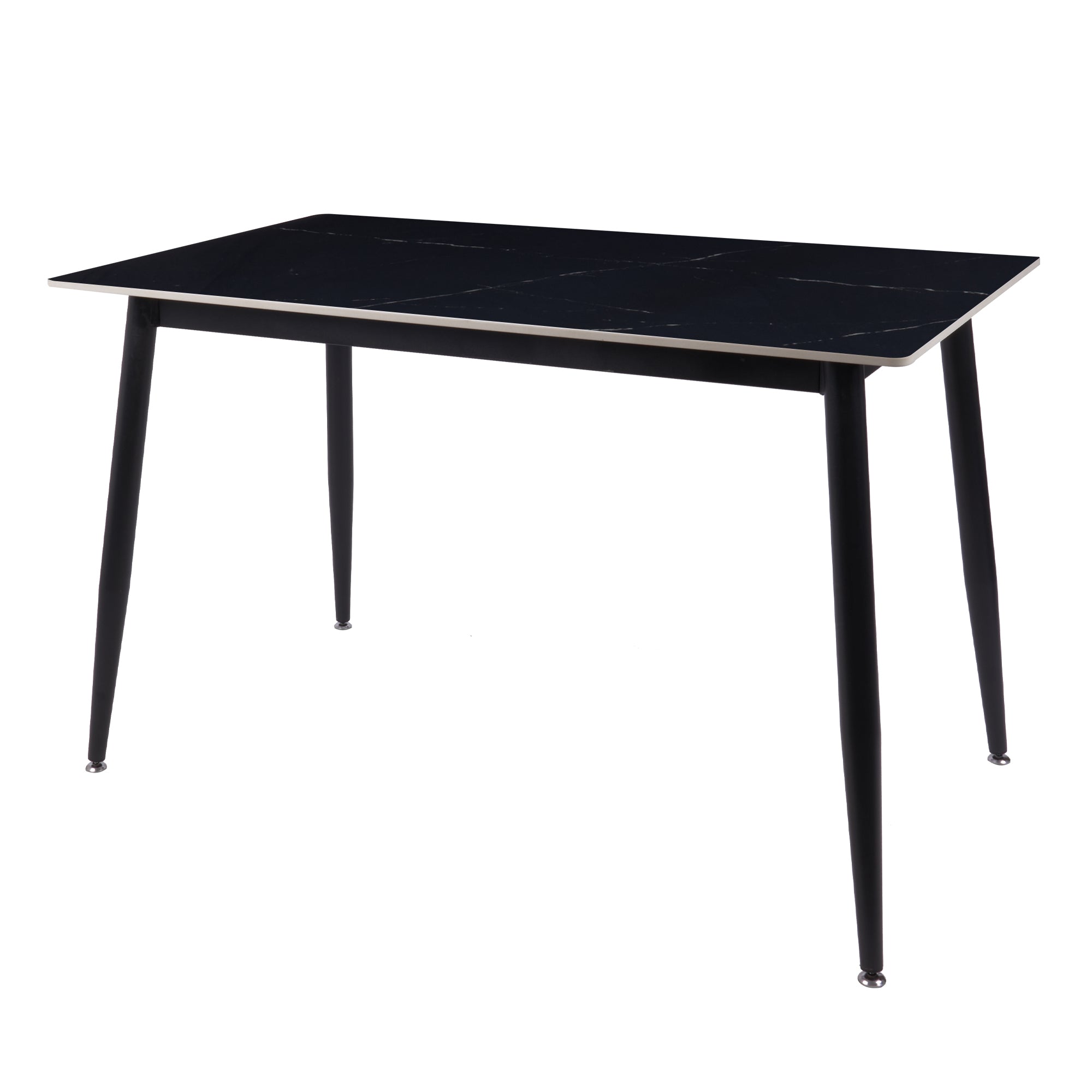 Fiore 120x70cm Sintered Stone Top Dining Table - Black Marble