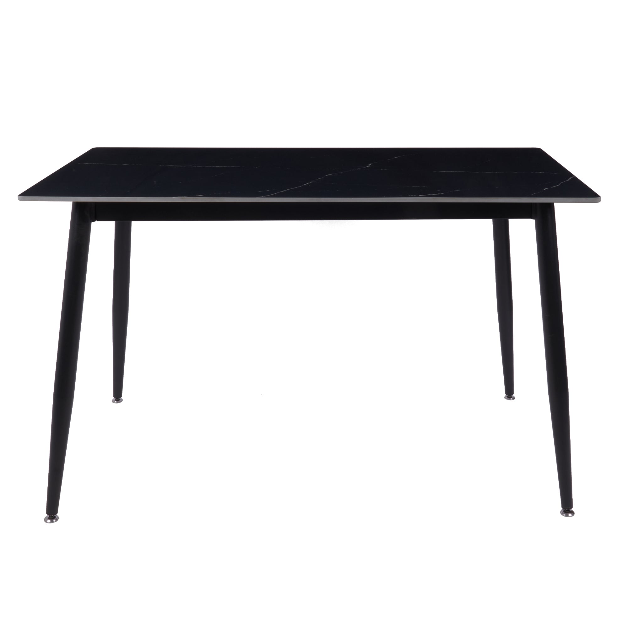 Fiore 120x70cm Sintered Stone Top Dining Table - Black Marble