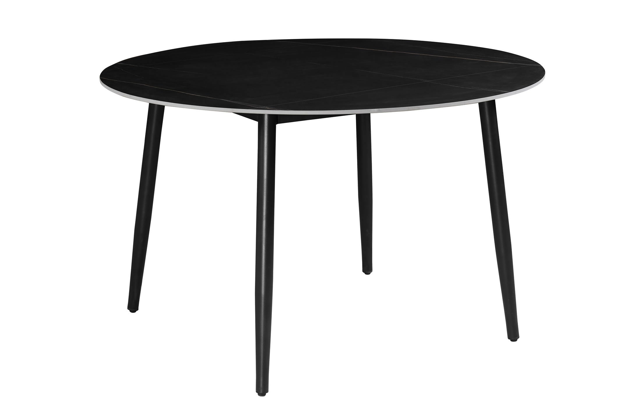 Fiore 120 Diameter Sintered Stone Top Dining Table - Black Marble