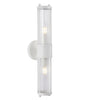 Wall Int S/M 2 X SES Up/Dn 2 X Tubular Clear Glass W/ White Base