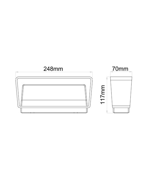 Wall S/M Up/Dn 13W LED Tri 796Lm IP65 Rect White Opal Diffuser