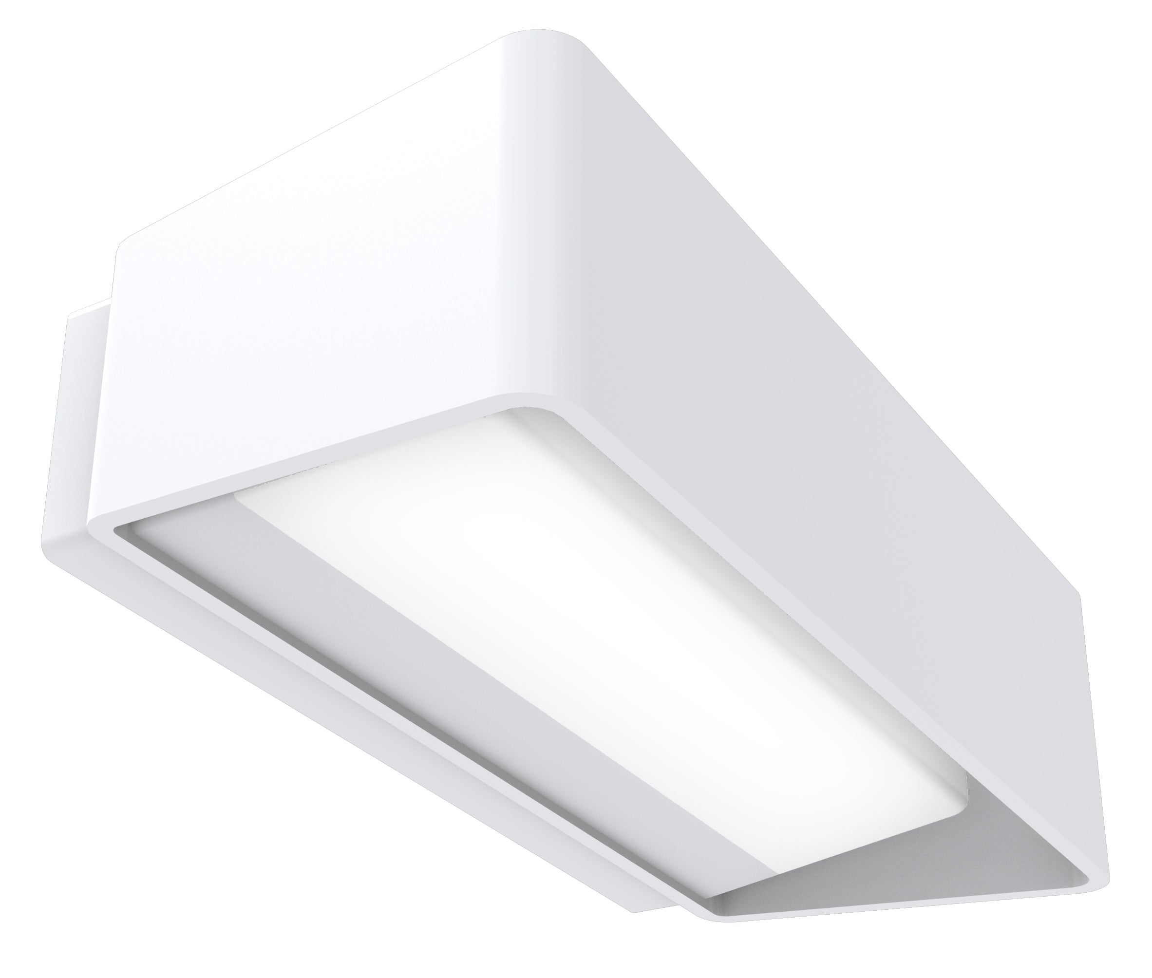 Wall S/M Up/Dn 13W LED Tri 796Lm IP65 Rect White Opal Diffuser