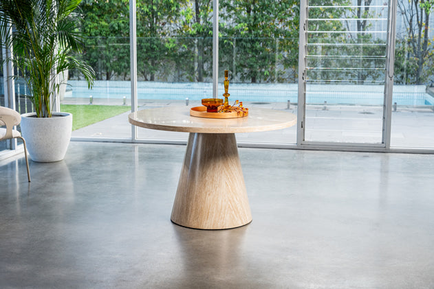 Taryn Round Dining Table French Fawn
