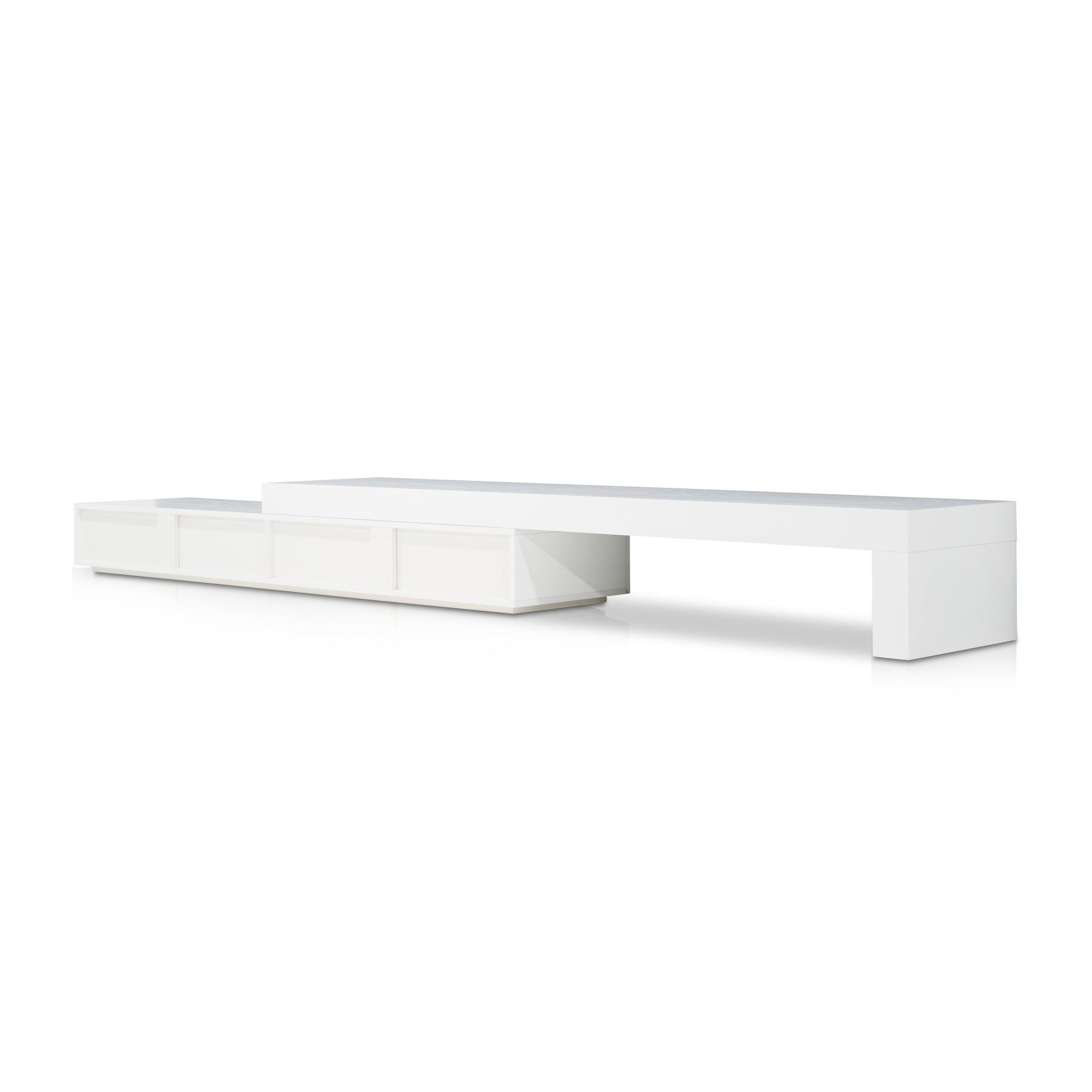 Katherine Extendable TV Entertainment Unit - White Oak