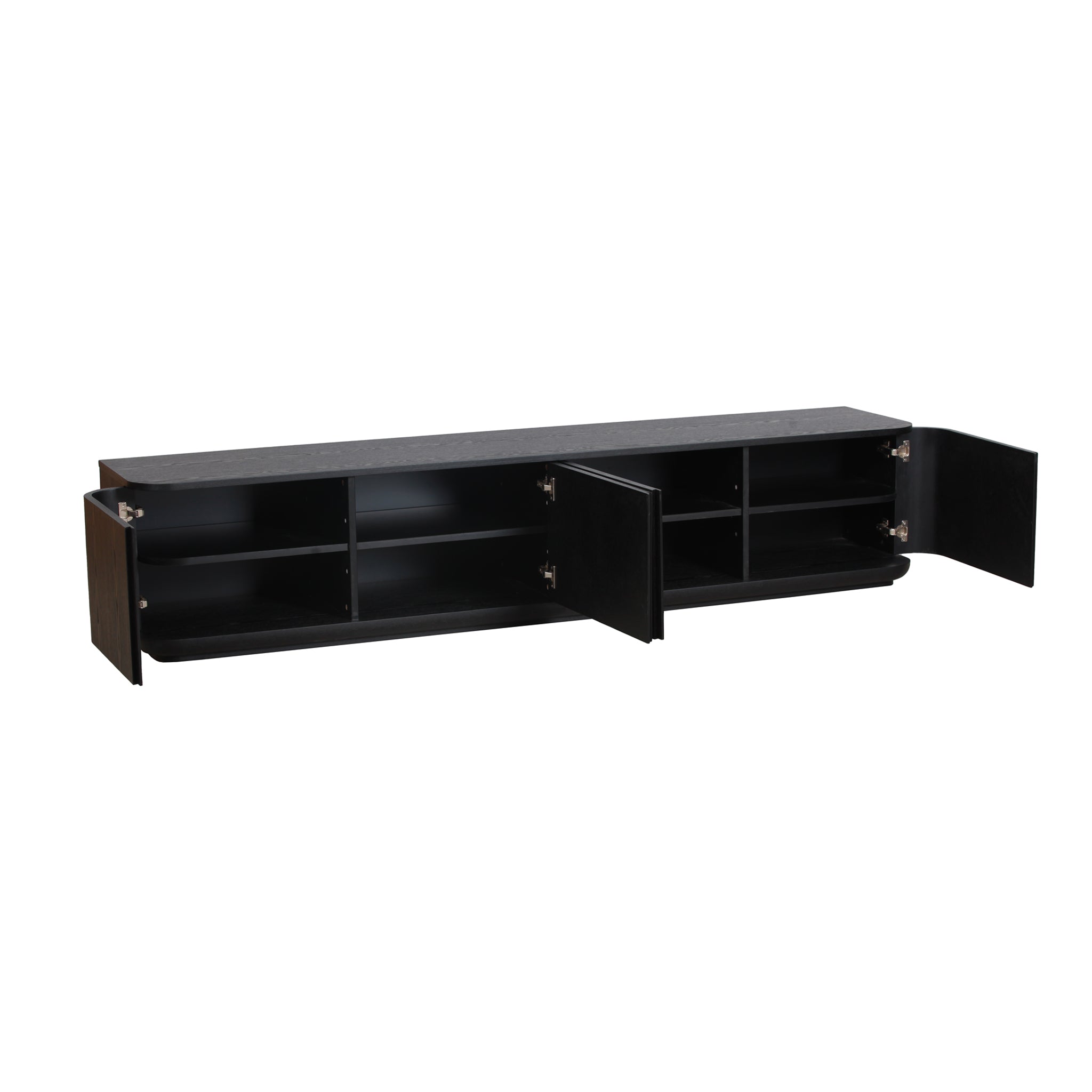 Sahar 2.2m TV Entertainment Unit - Full Black