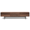 Christie 2.1m Walnut Wooden TV Entertainment Unit - Black legs