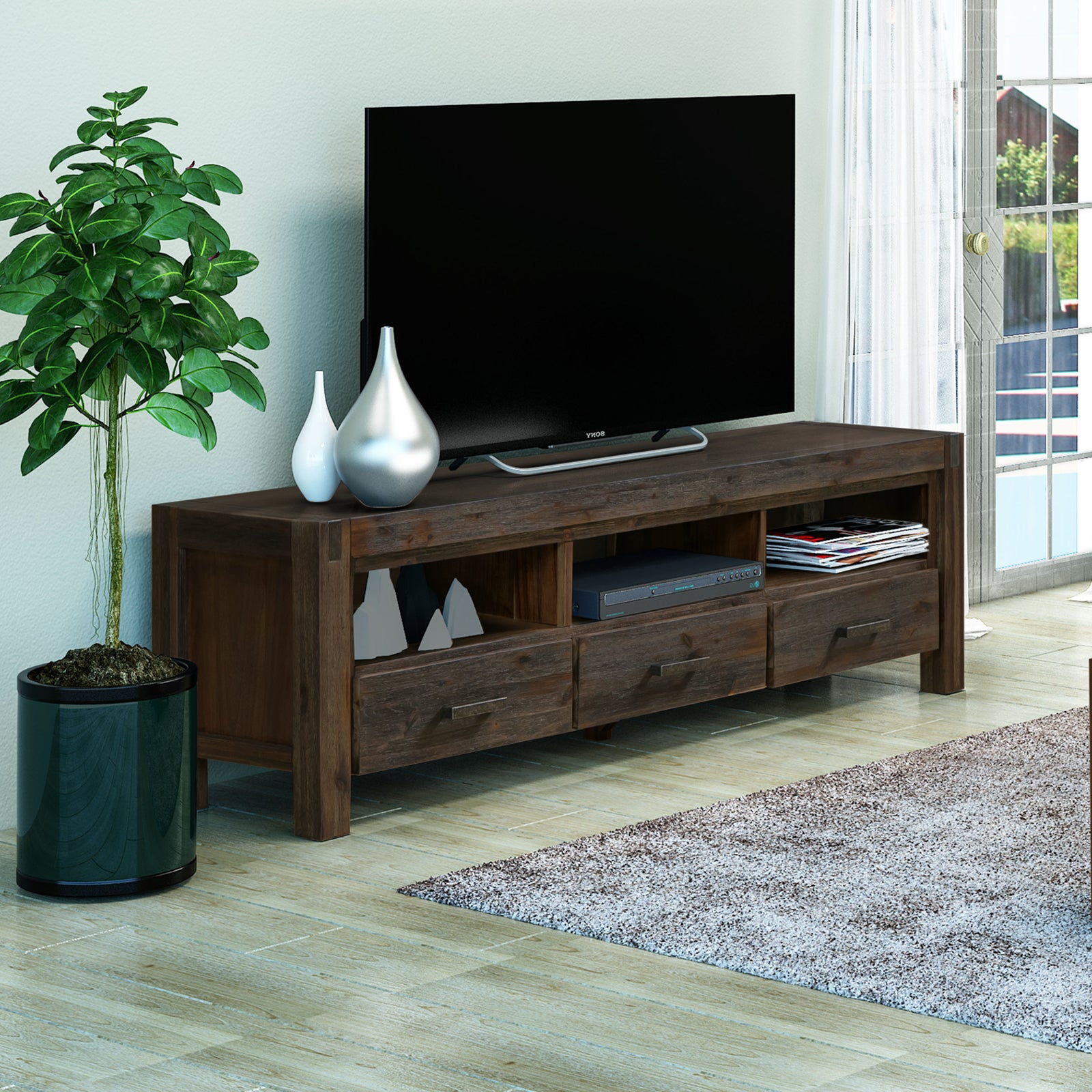 Noor TV Cabinet - Chocolate