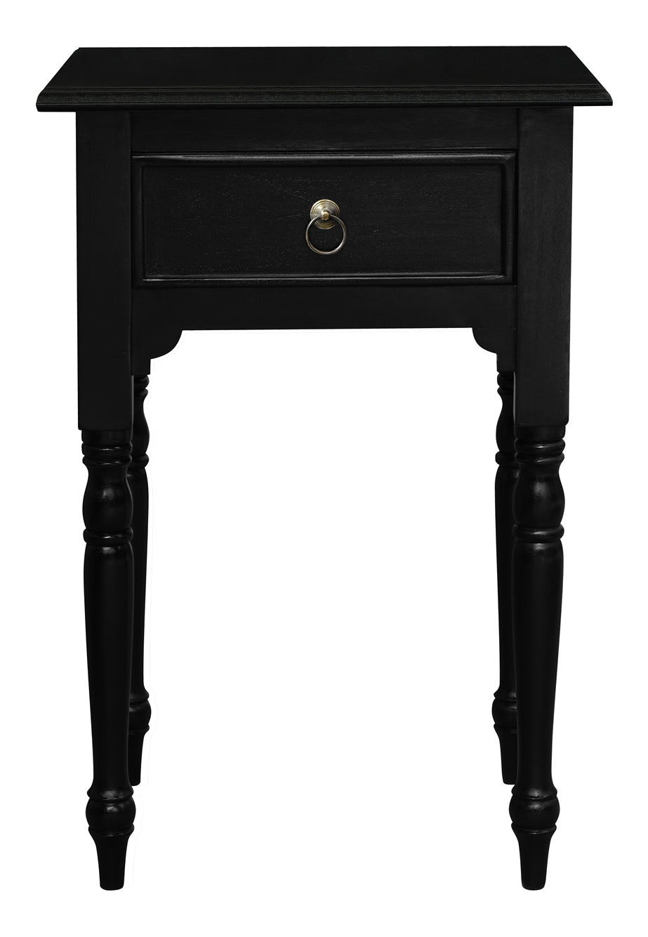Huntely 1-Drawer Turn Leg Side Table - Black