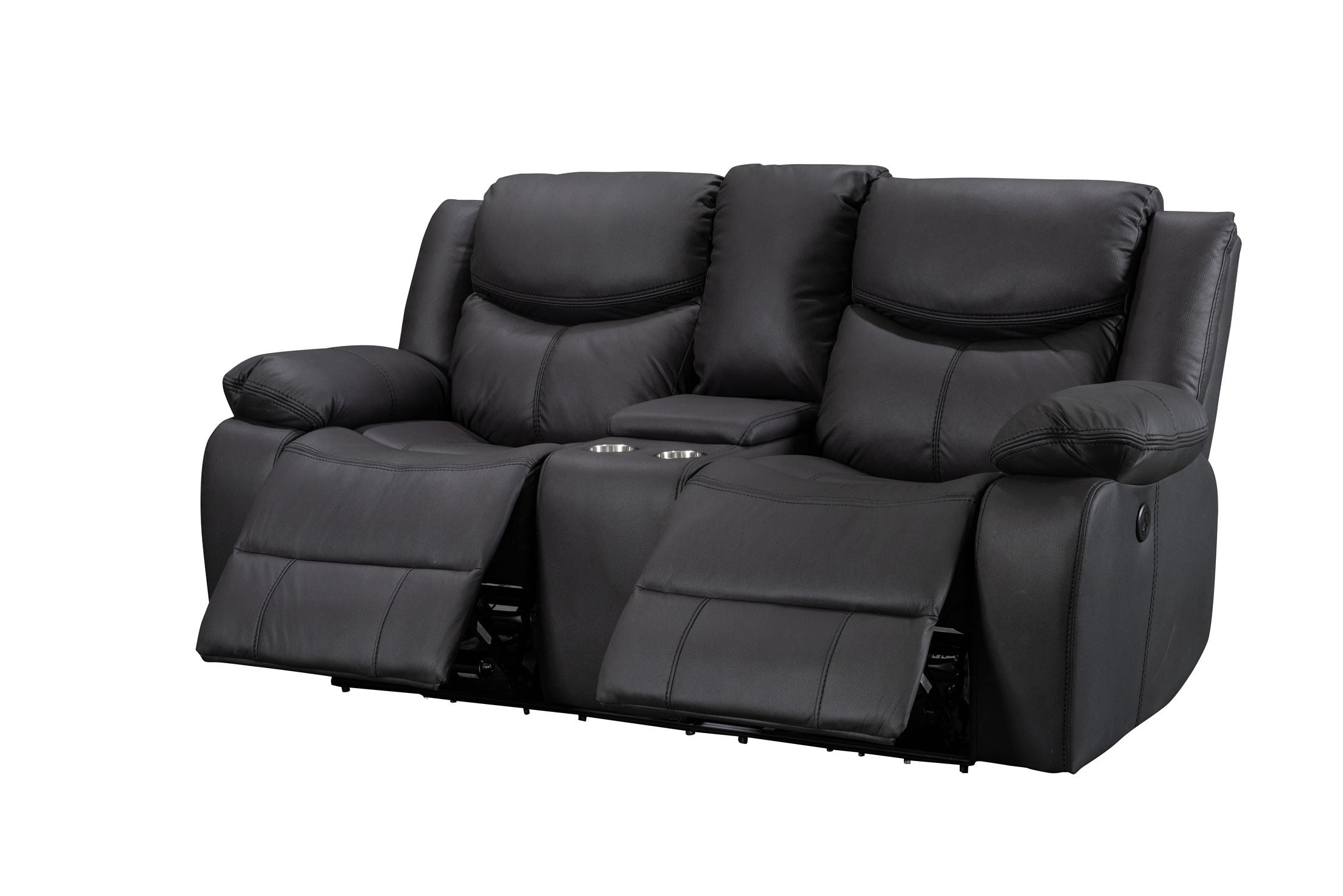 Urban 2 Seater Motion Recliner - Sofa Black Technology Fabric