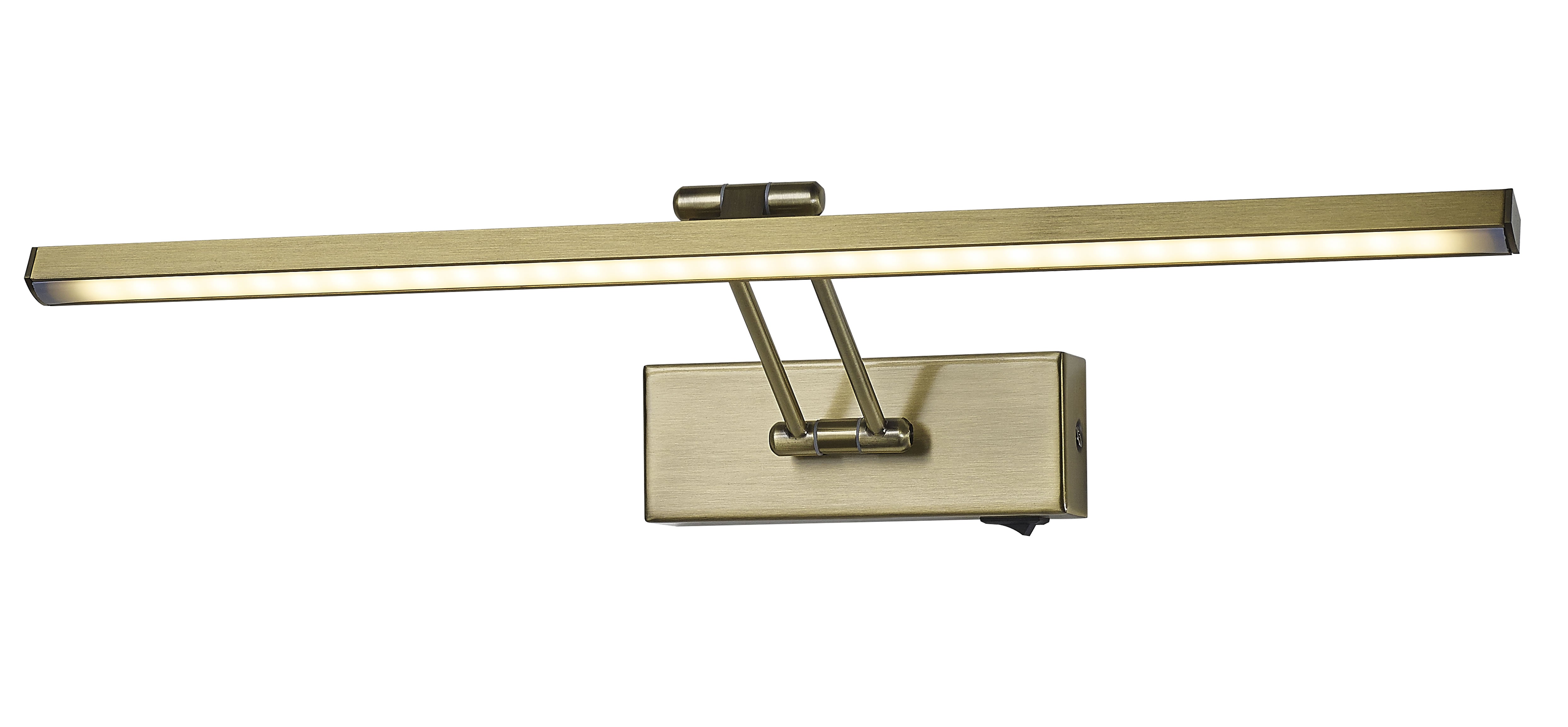 Wall Int S/M 20W Linear Adj Ant Brass Tri Dim Fr Diffuser L606 1334Lm