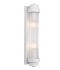 Wall Int S/M 2 X SES Up/Dn Clear Glass ROD W/ White Base