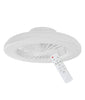 Ceiling Fan W/LED Light Round White Opal Diffuser 40W Tri Dimmable OD 480mm 4300Lm Max Rem. Con.