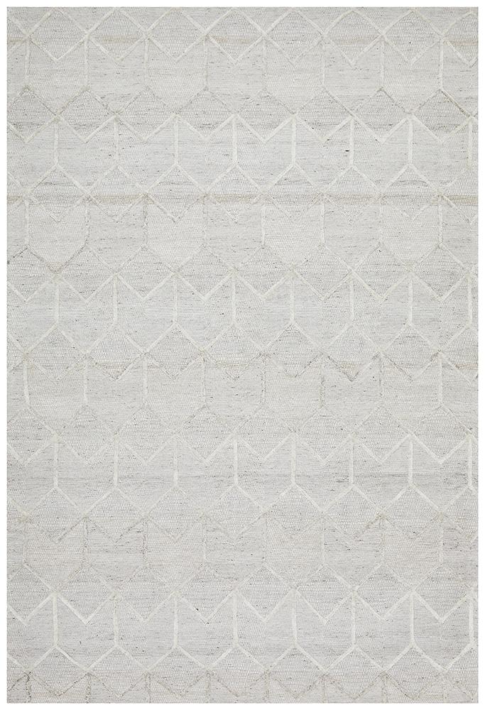 Vonda Winter Grey Brush Modern Rug