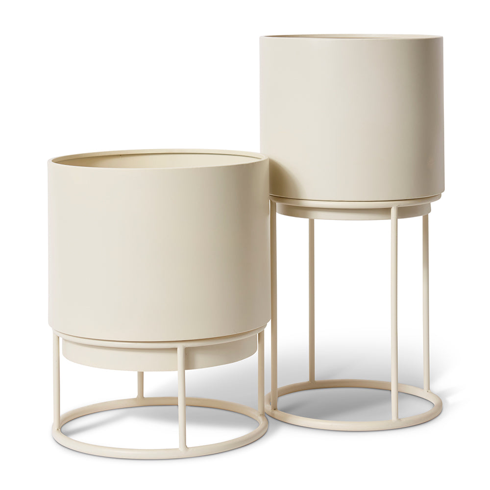 Gamon Planter with Stand Set - Beige