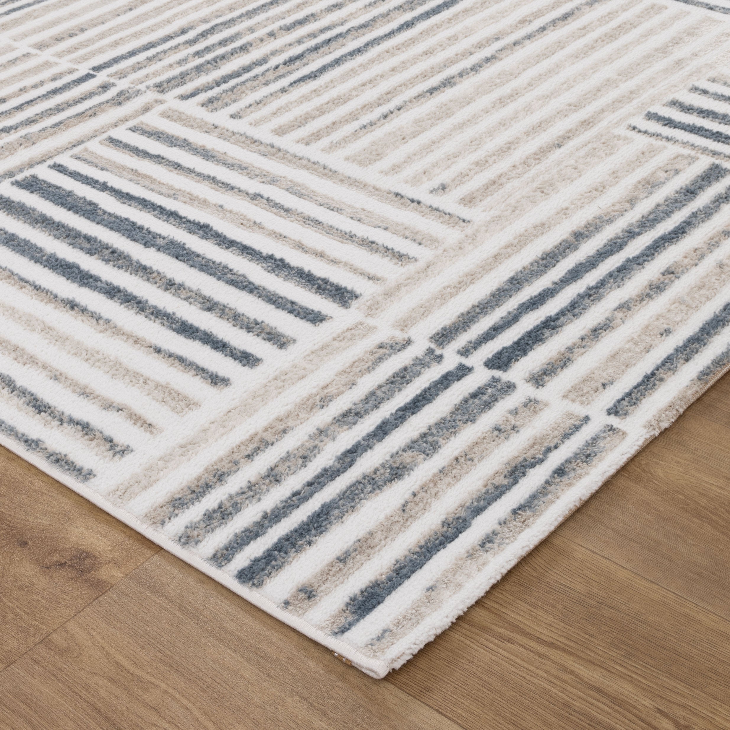 Werner Geometric Lines Blue Rug