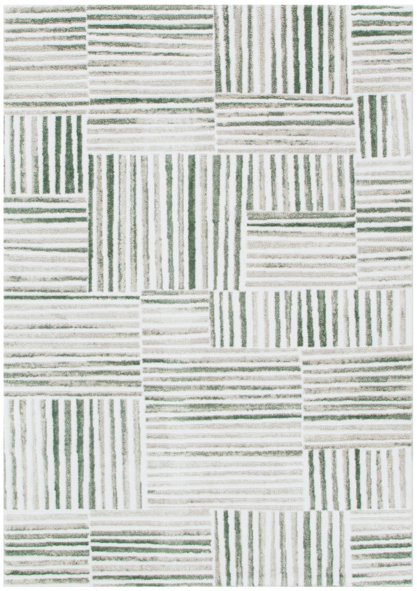 Werner Geometric Lines Green Rug