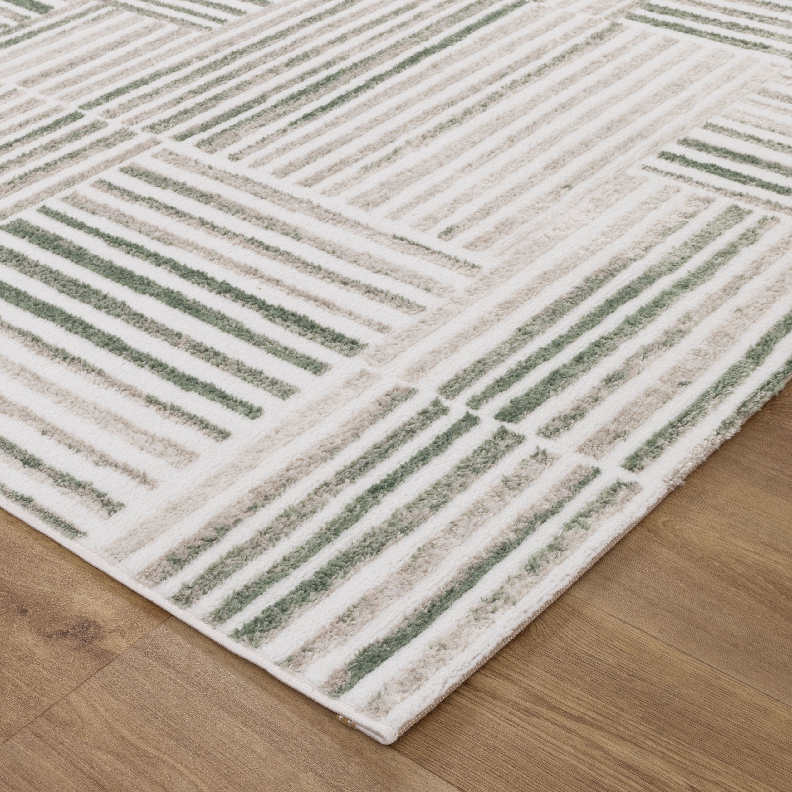 Werner Geometric Lines Green Rug