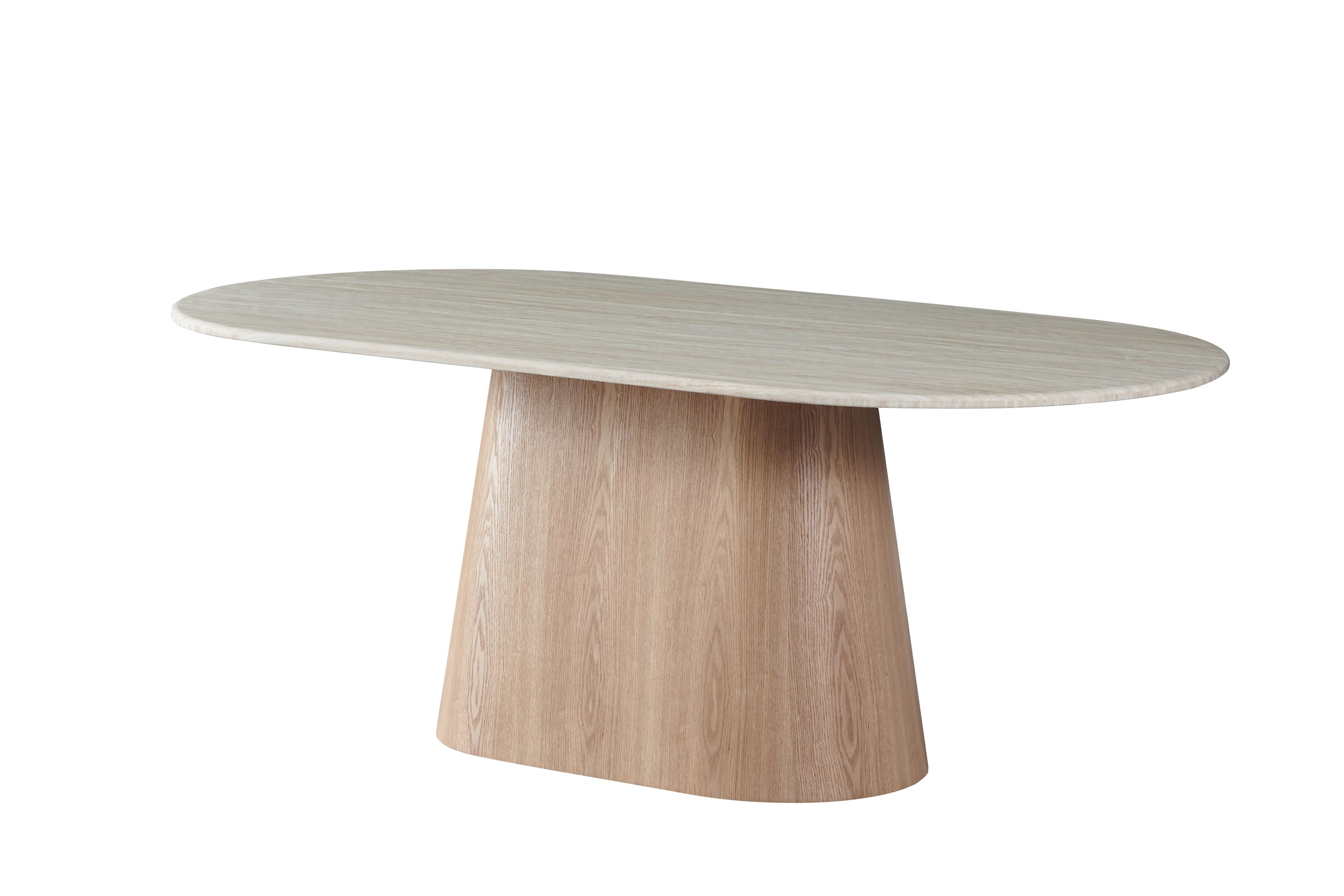 Waverley Large Dining Table Travertine - White