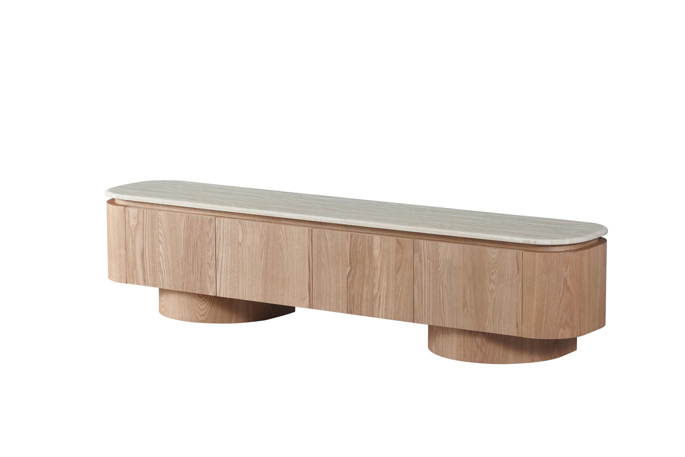 Waverley TV Unit Travertine - White