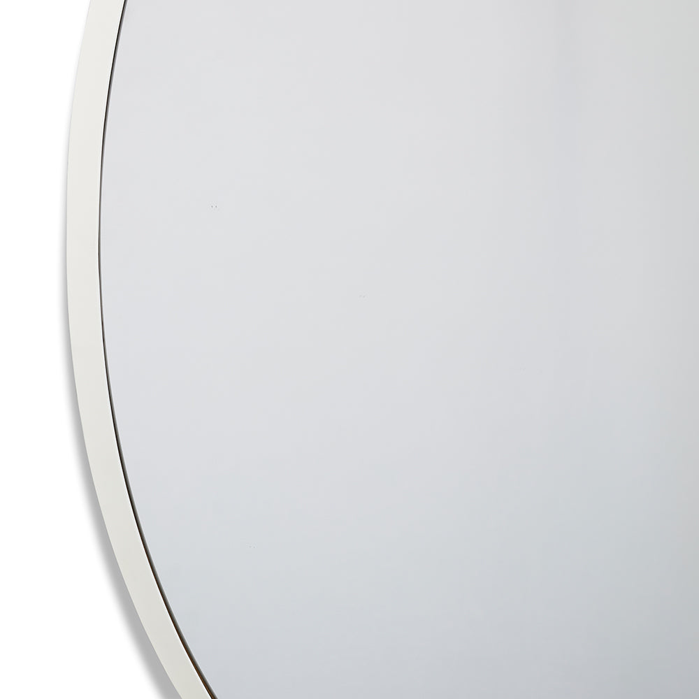 Carell Round Wall Mirror - Large - White