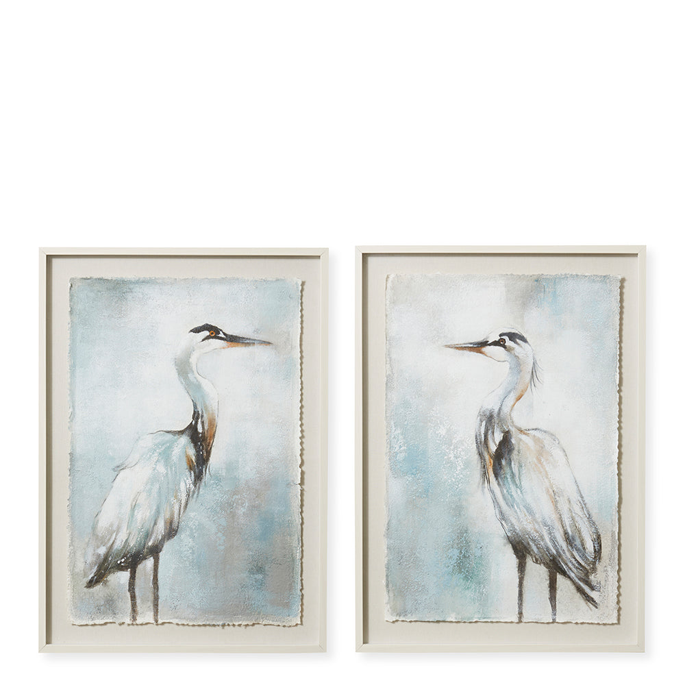 Heron Bird Handpainted Rice Painting