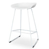 Allen 65cm Bar Stool - White Seat with White Metal Frame