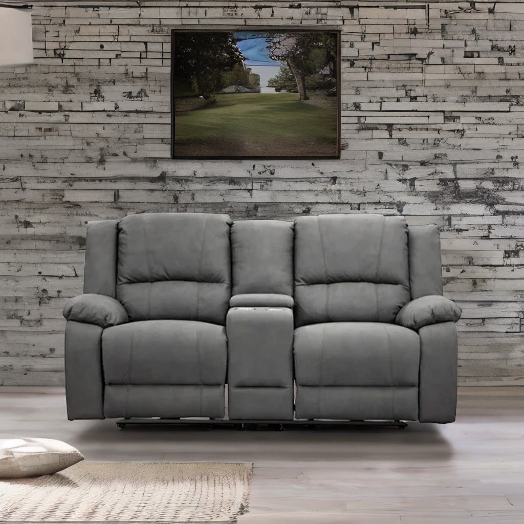 Oberon Electric 2 Seater Recliner Lounge - Latte