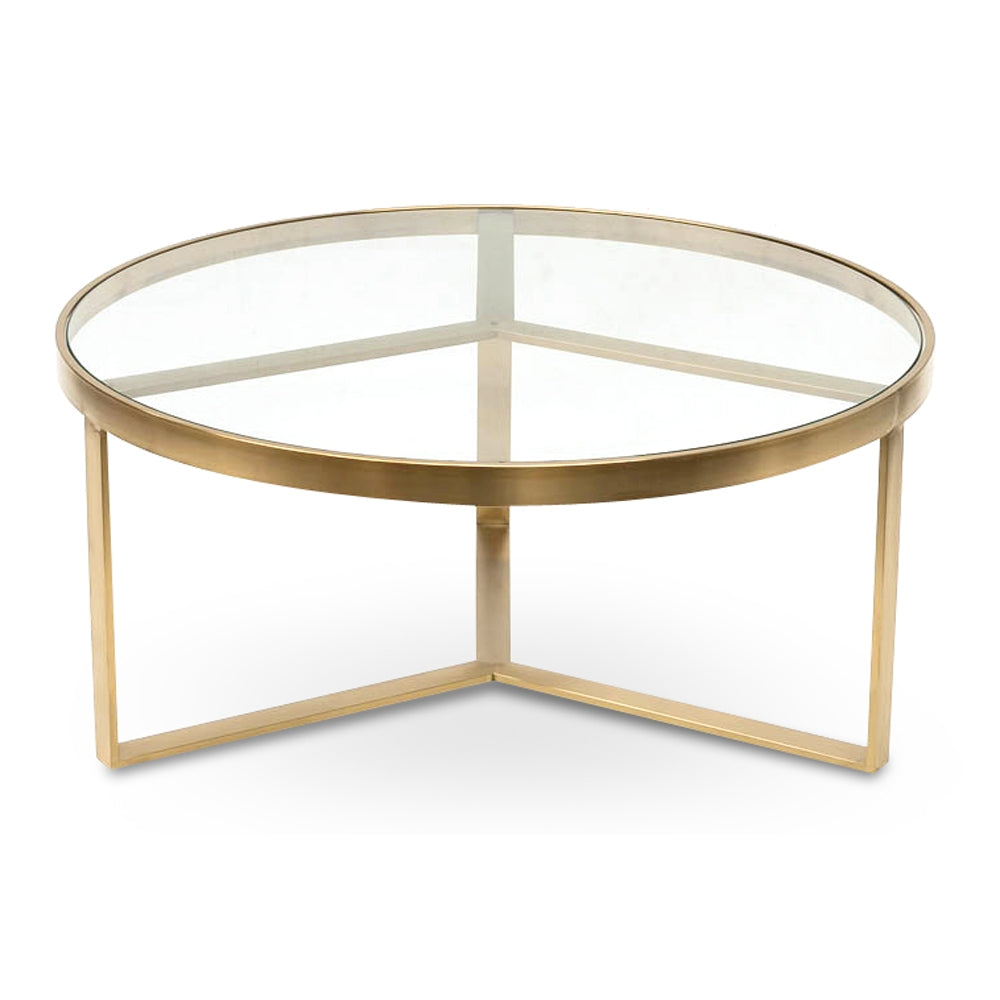Marcelo 90cm Coffee Table - Brushed Gold Base