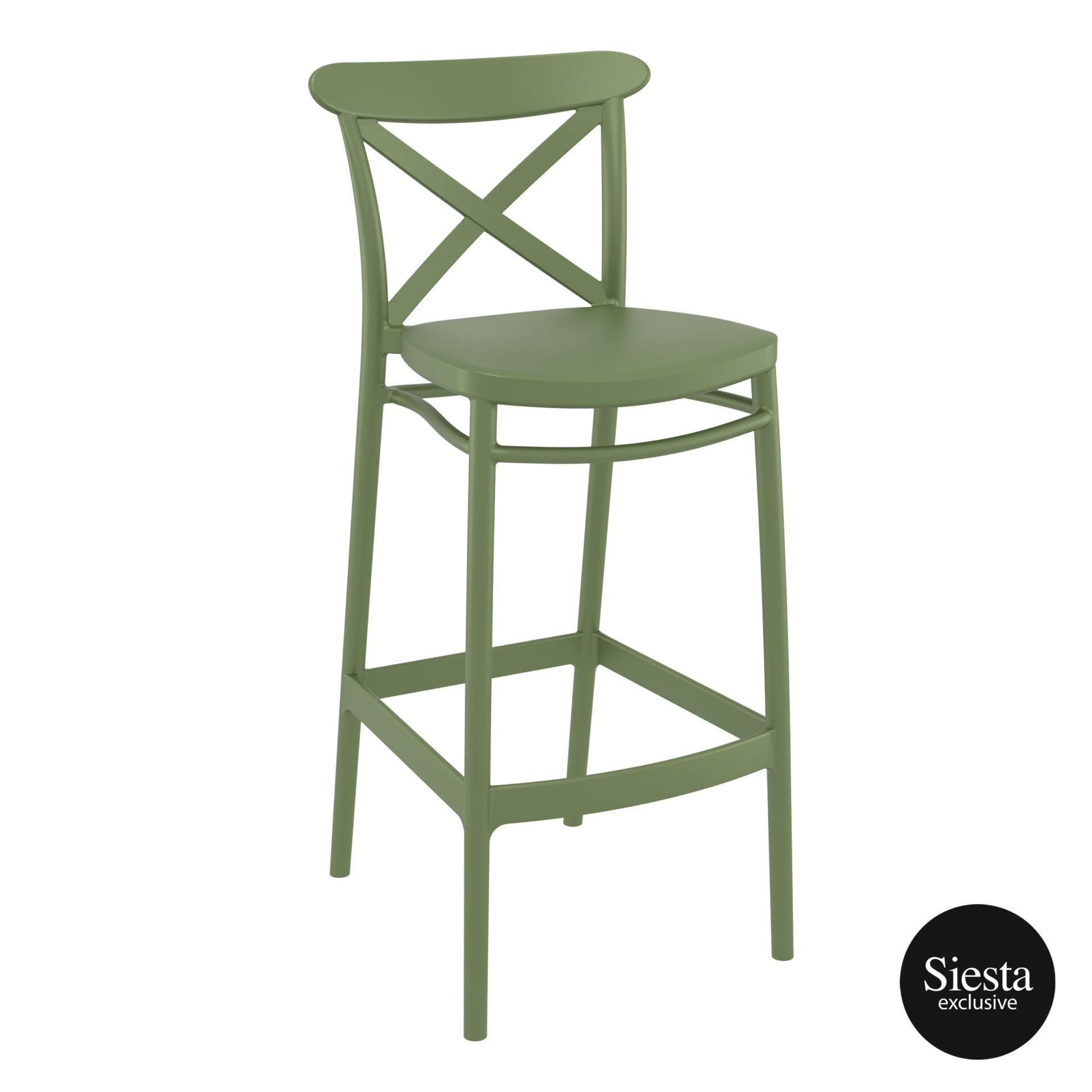 Cross Barstool 75 - Olive Green (MOQ of 2)