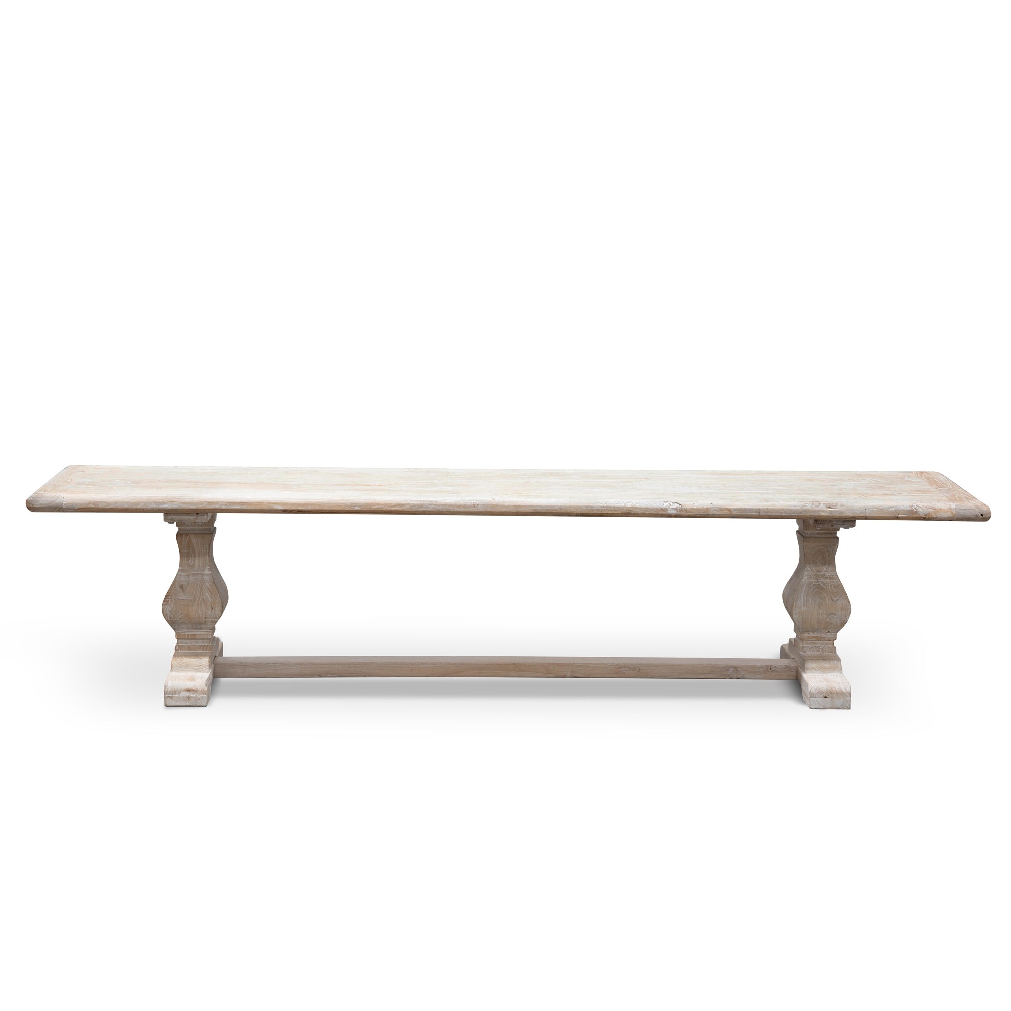 Titan 2m Reclaimed ELM Wood Bench - White Washed
