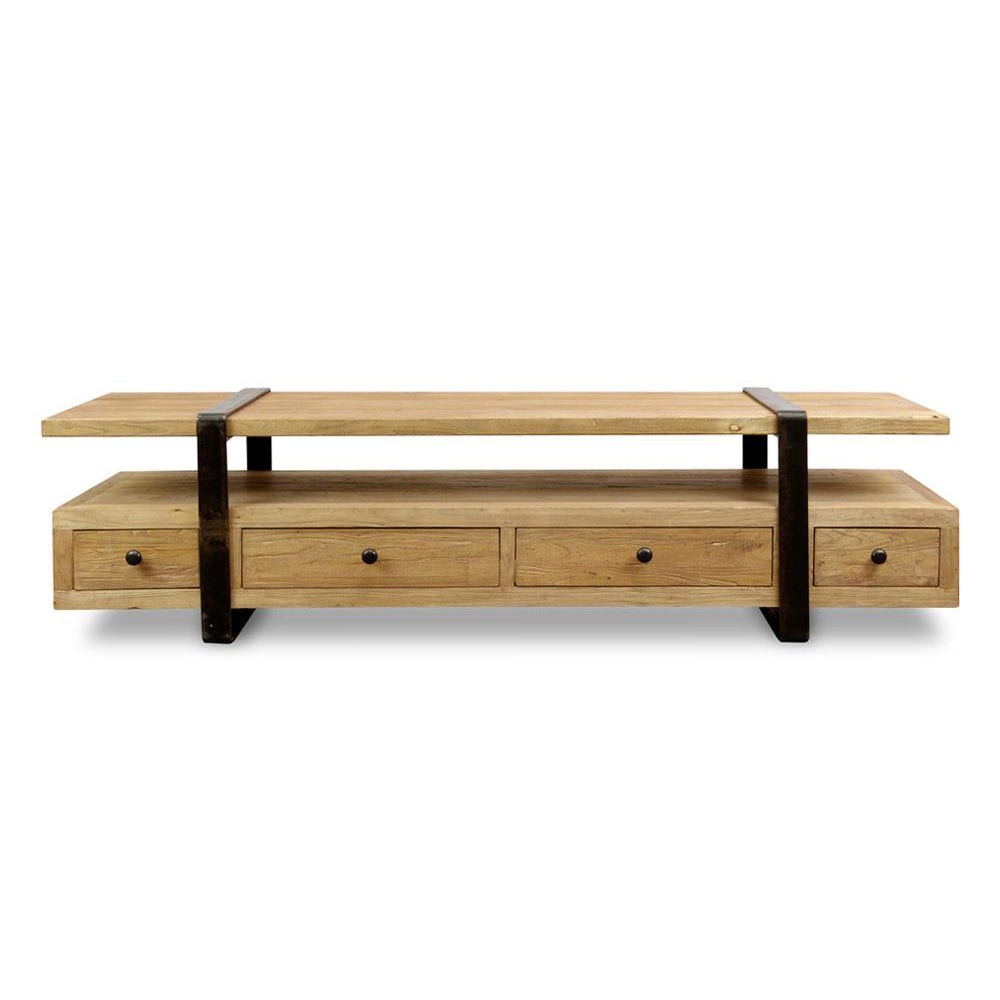 Phoenix Reclaimed Lowline 1.8m Wooden TV Entertainment Unit