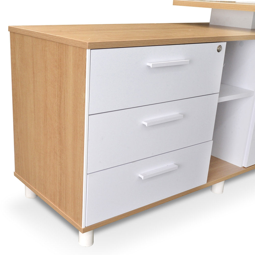 Halo 180cm Executive Office Desk With Left Return - Natural