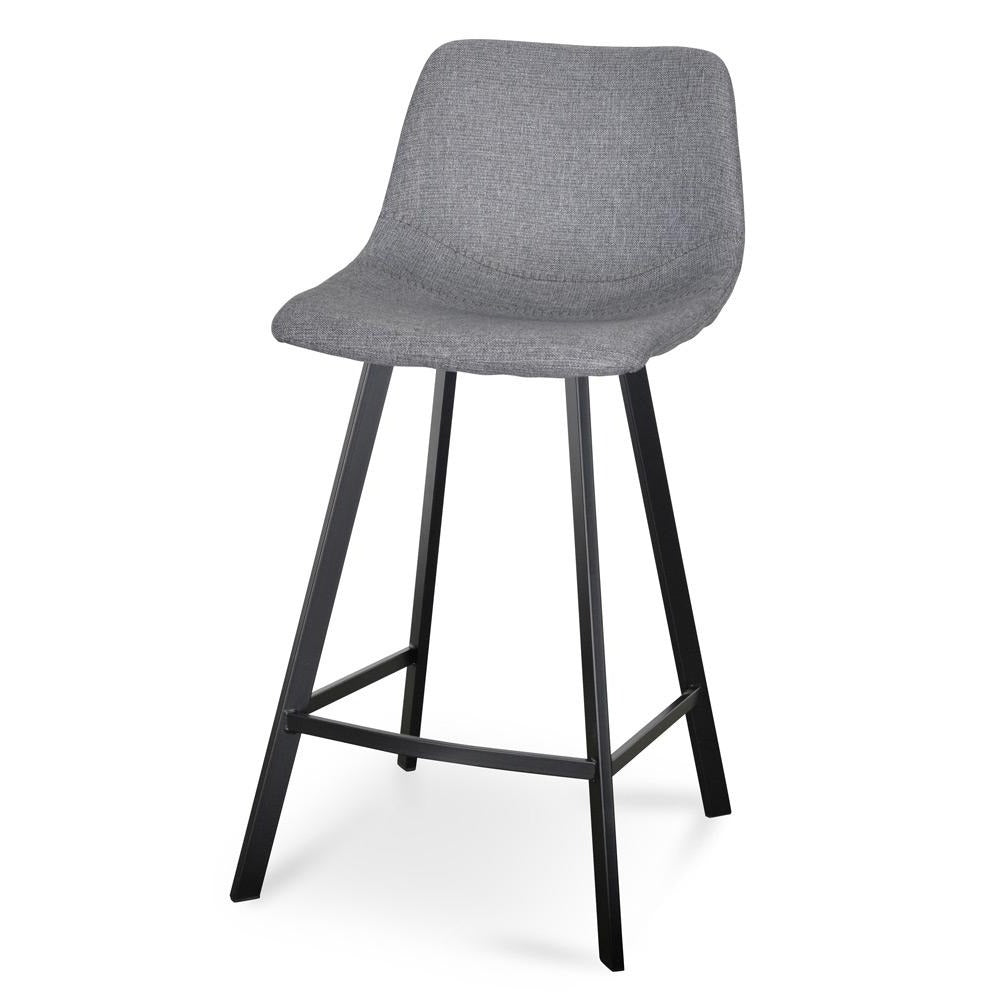 Set of 2 - Duke 65cm Fabric Bar Stool - Dark Grey