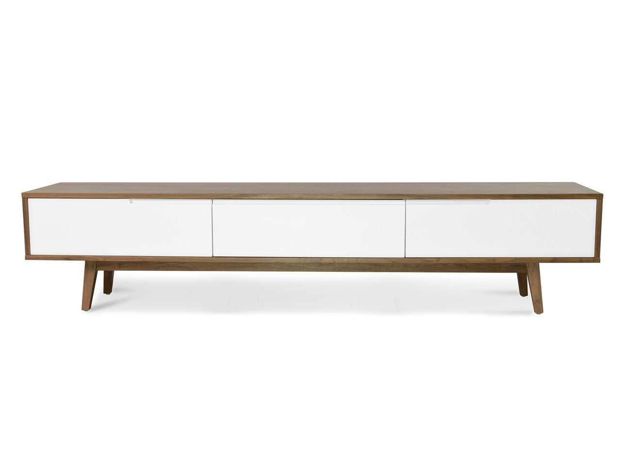 Marc 2.1m Wooden Scandinavian Lowline TV Entertainment Unit - Walnut