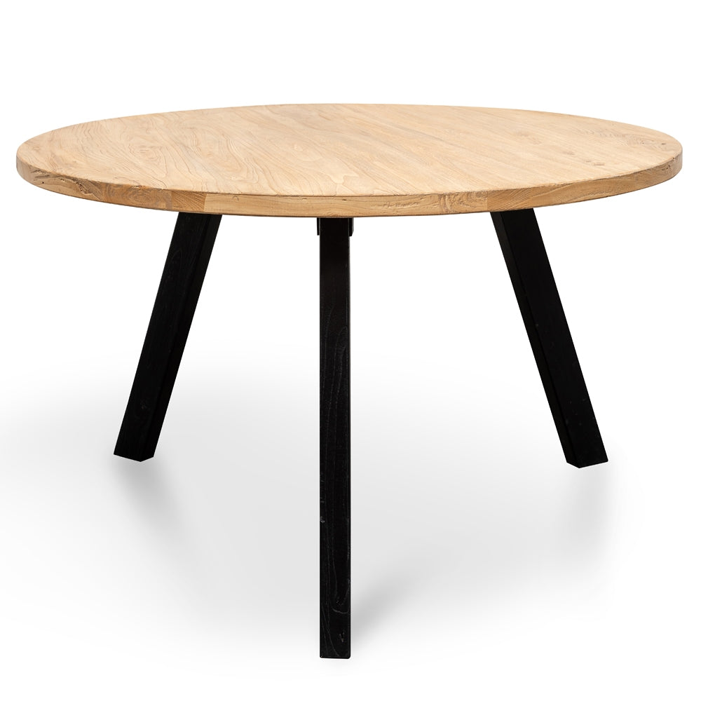Nena Reclaimed 1.25m Round Dining Table - Black Legs