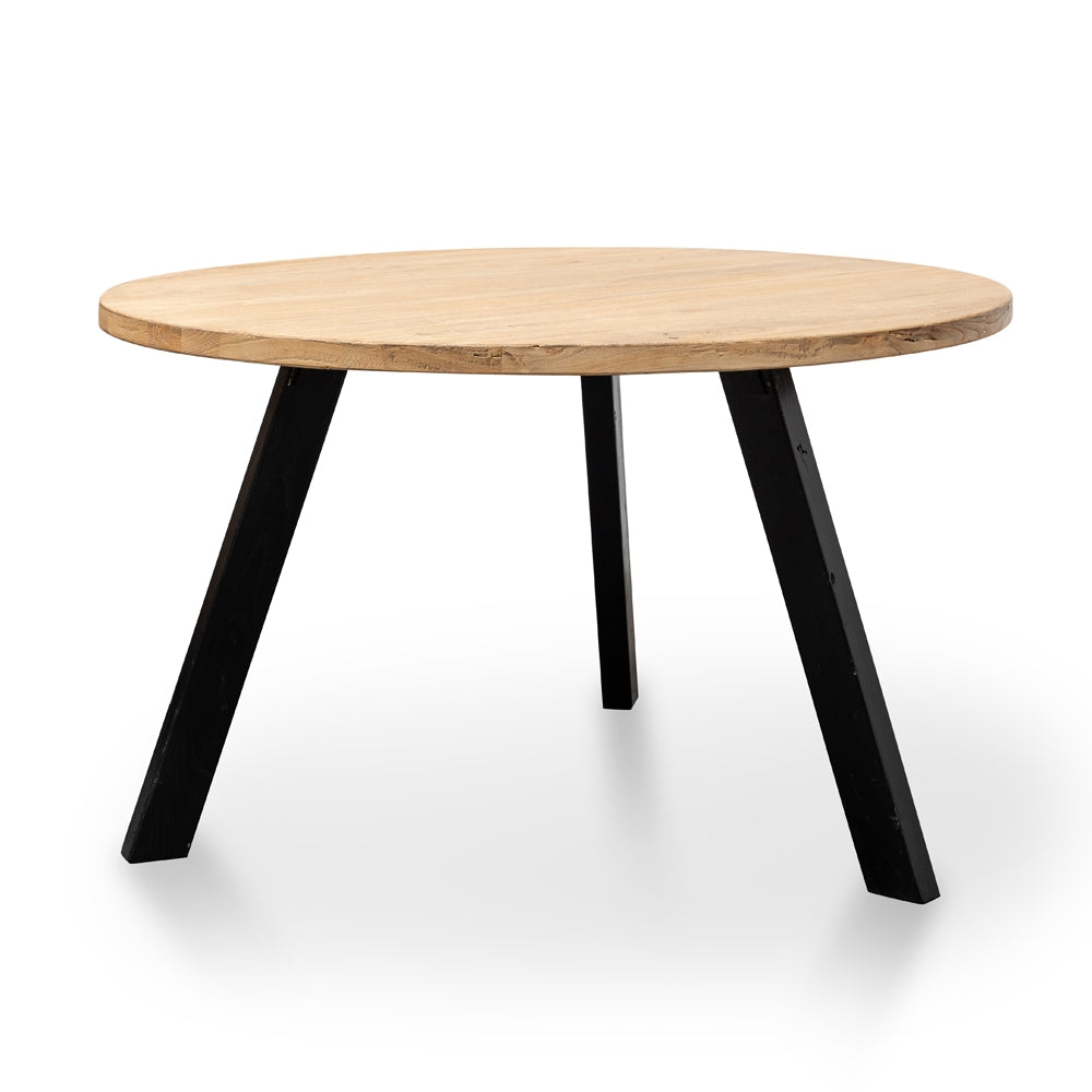 Nena Reclaimed 1.25m Round Dining Table - Black Legs